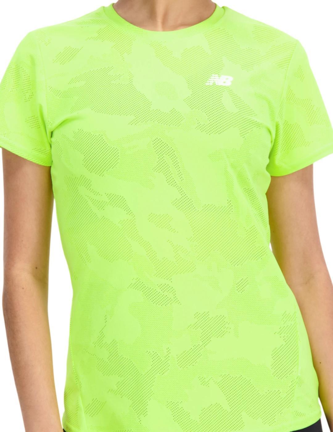 Camiseta de manga corta para Mujer New balance Wt33281 Verde 3/4