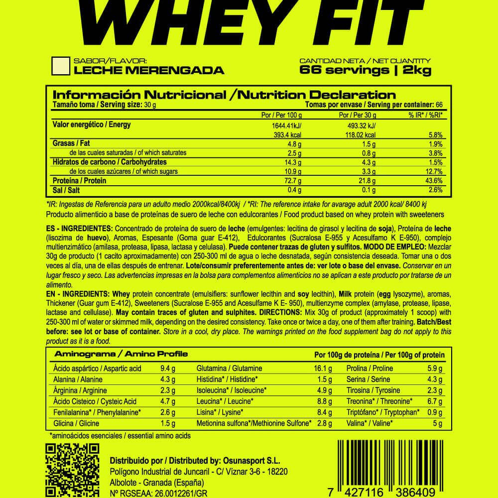 Whey fit - 2kg Lait meringué de MASmusculo 3/4