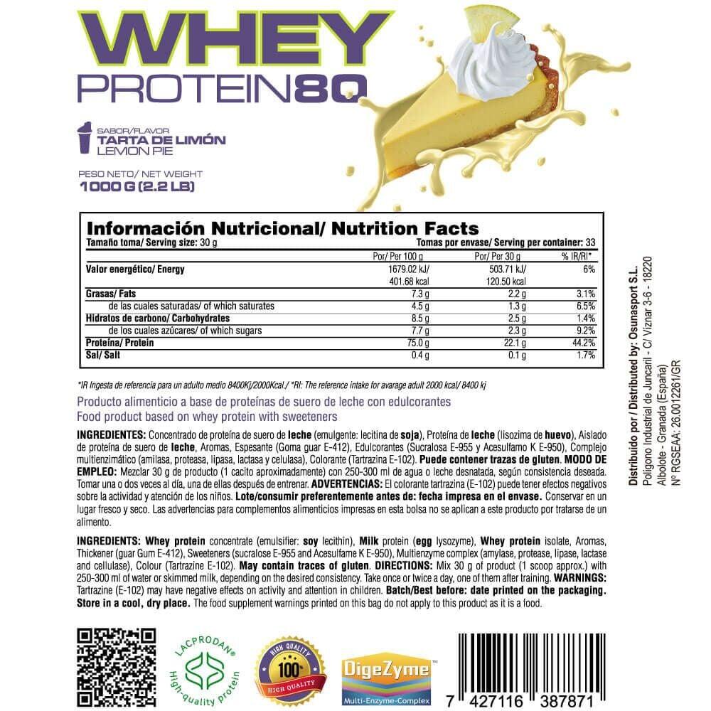 Whey protein80 - 1kg Gâteau au citron de MASmusculo 6/6