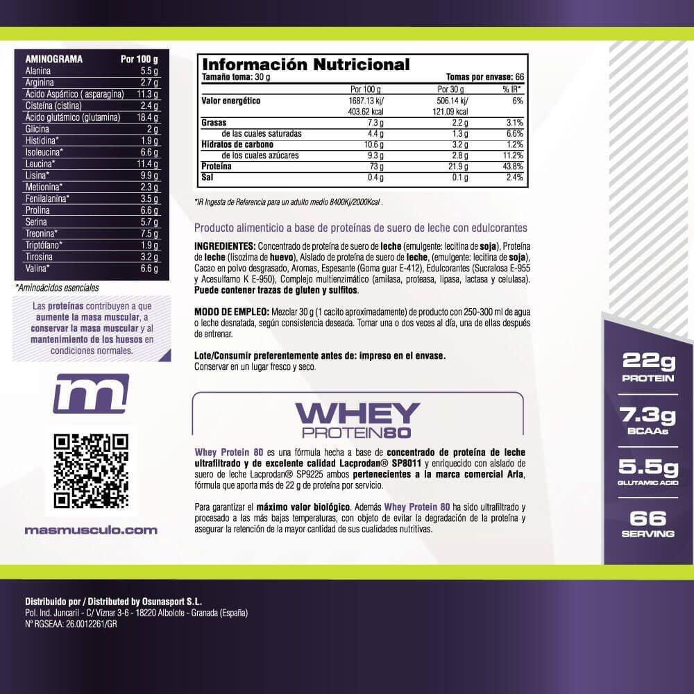 Whey Protein80 - 2 Kg Bombón Rocher MASMUSCULO 6/6