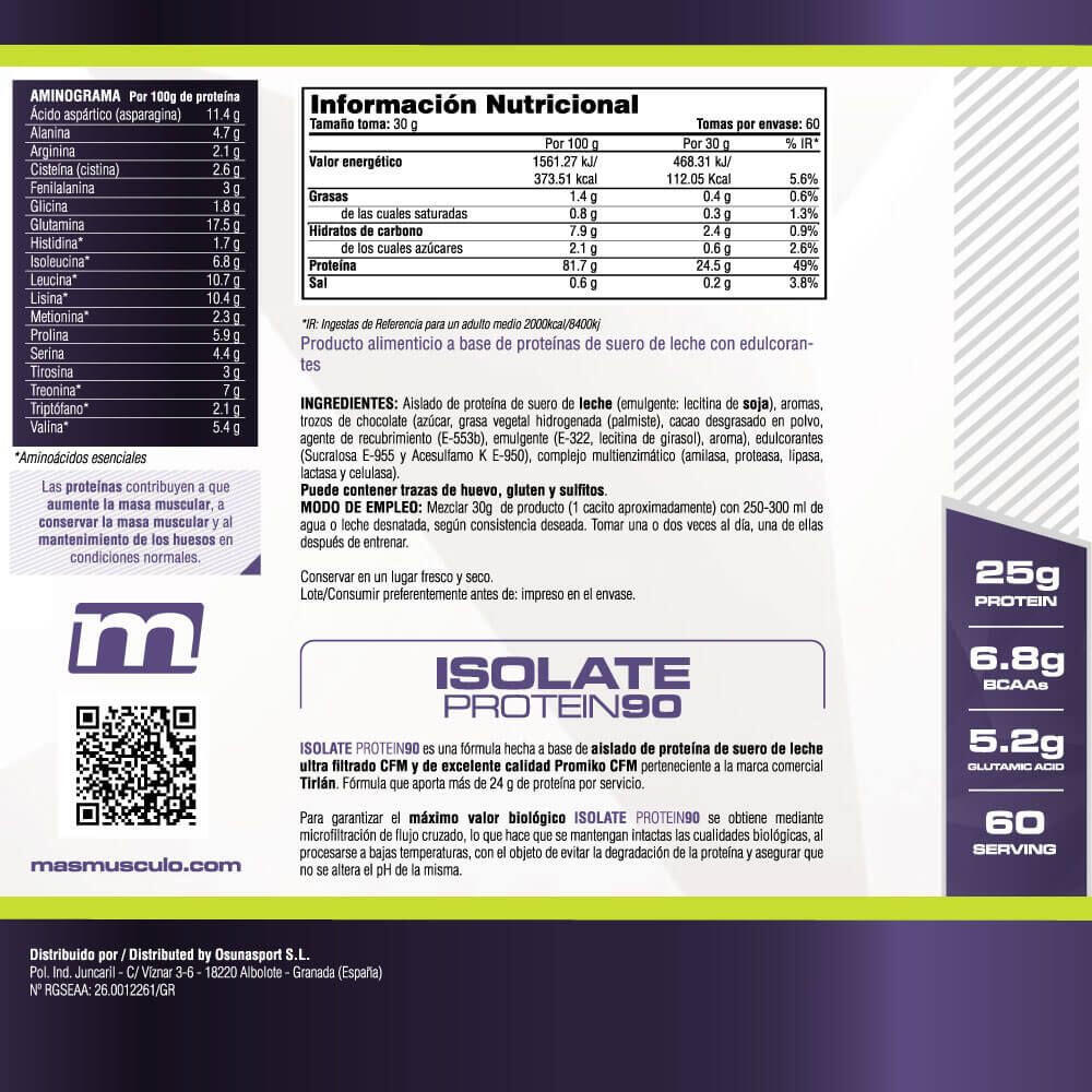 Isolate 90 CFM - 1,8 kg Straciatella de MASmusculo 5/6