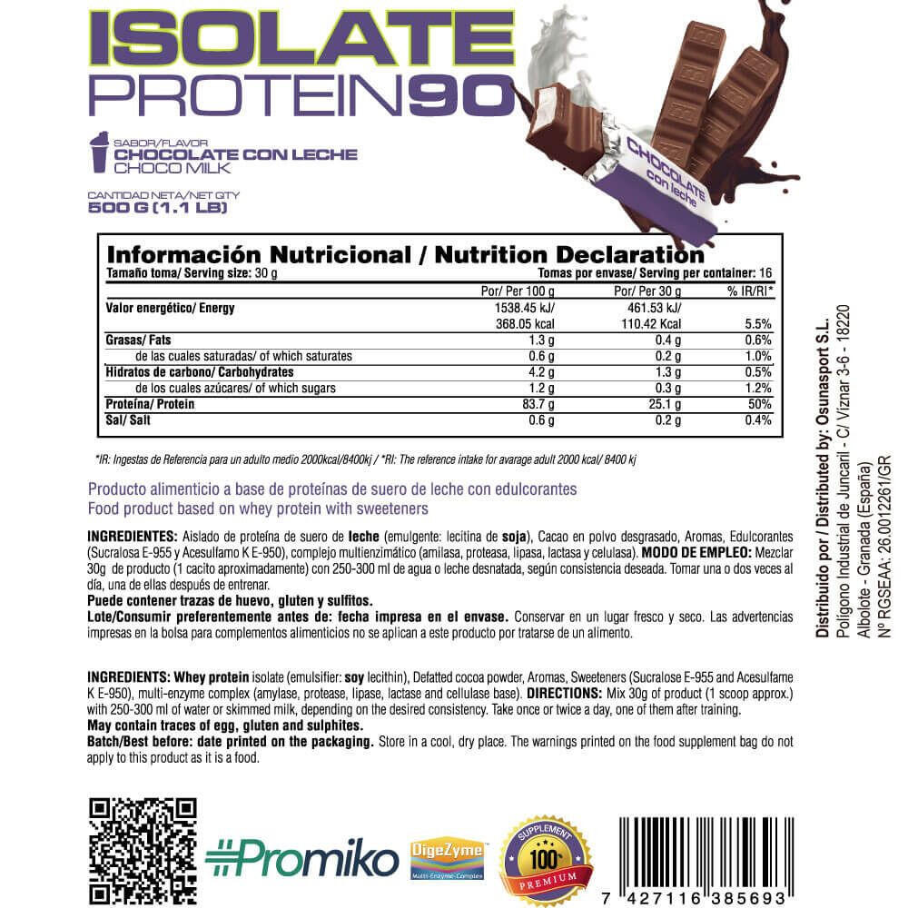 Isolate 90 CFM - 500 g Chocolat au Lait de MASmusculo 5/6