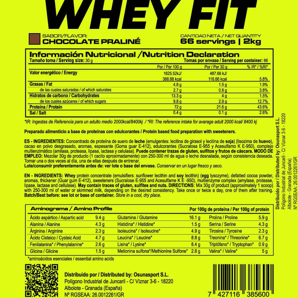 Whey fit - 2kg Chocolat Praliné de MASmusculo 3/4