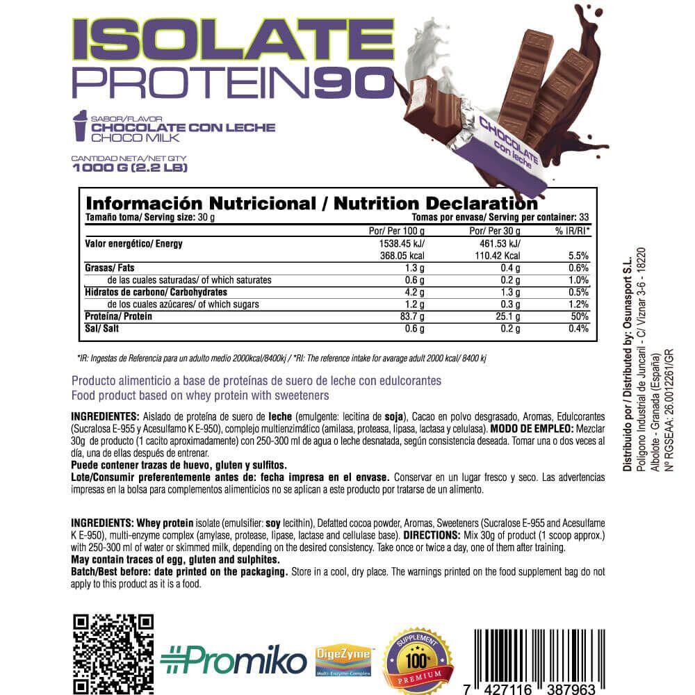 Isolate 90 CFM - 1Kg Chocolate con Leche MASMUSCULO 5/6