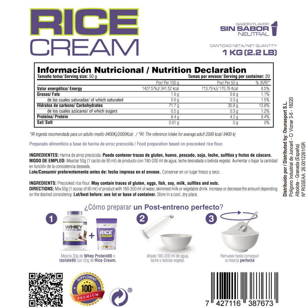 Rice Cream (Crème de Riz) - 1kg Neutre de MASmusculo 4/4