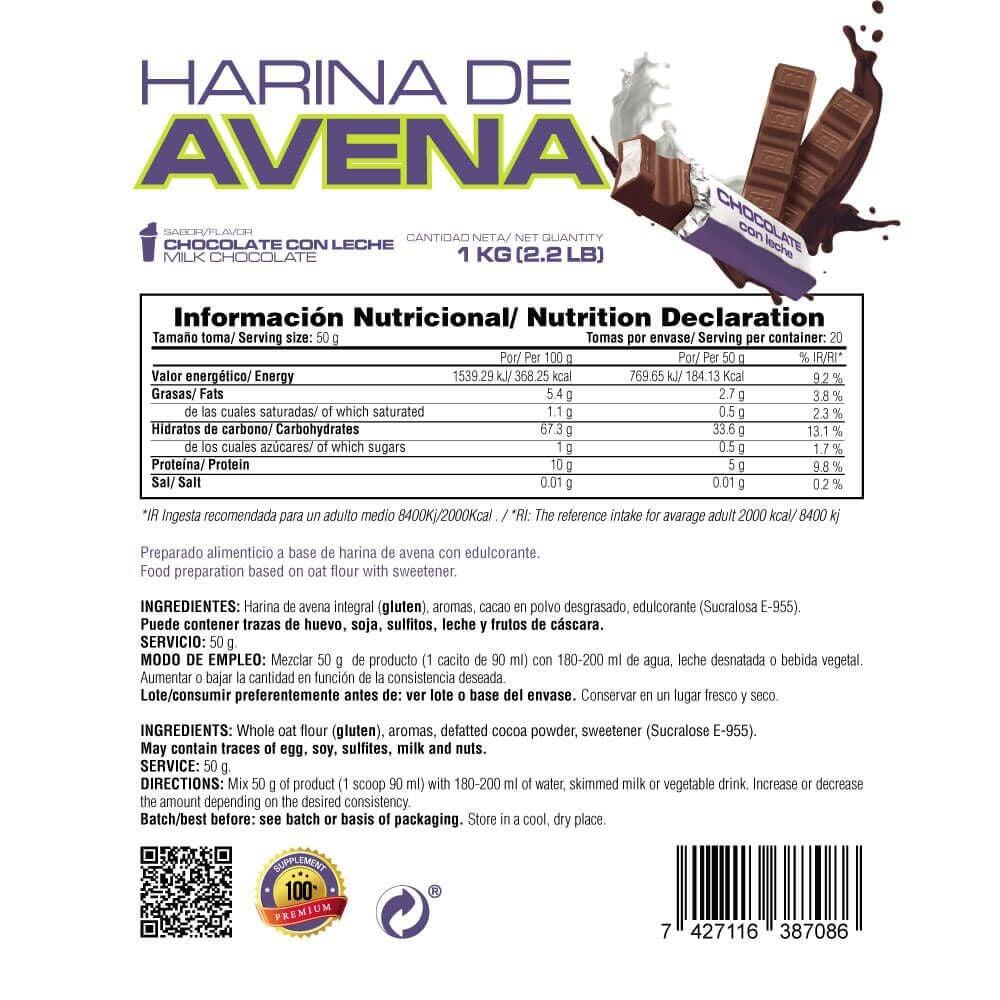 Harina de Avena - 1Kg Chocolate con Leche MASMUSCULO 6/6