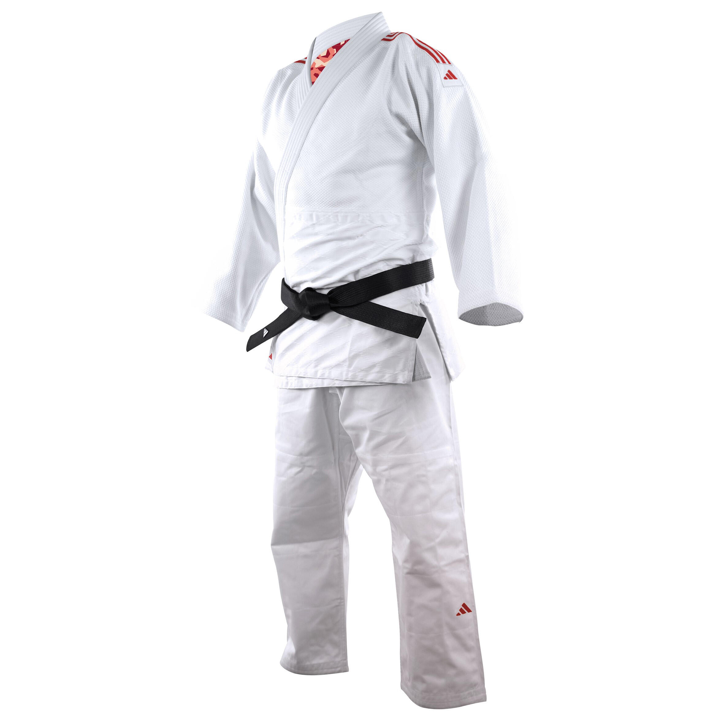 Adidas - Kimono De Judo Millenium Bandes  (couleur : Rouge - Taille : 155 - Broderie :) - Kimono - Rouge - Decathlon