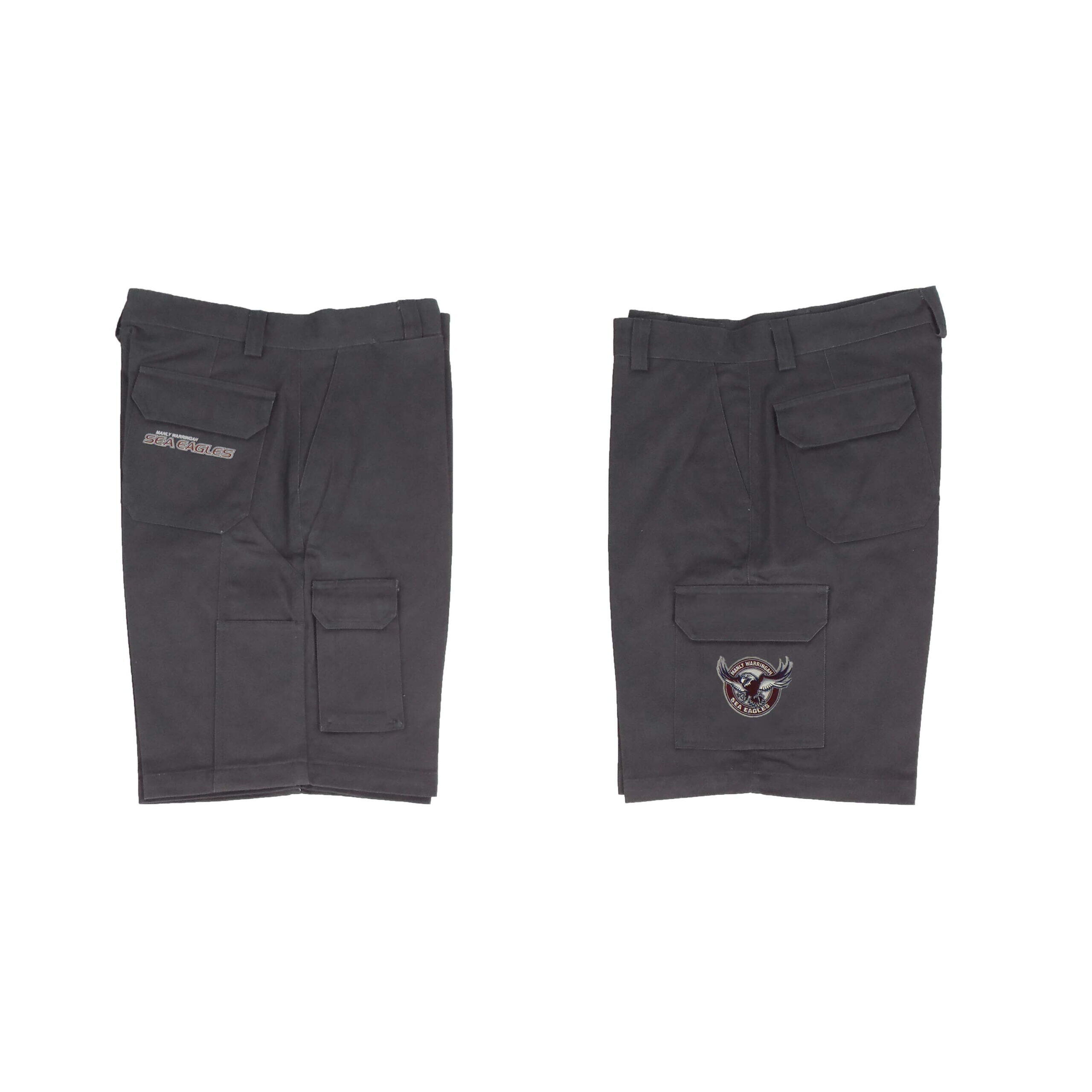 Manly Warringah Sea Eagles NRL Cargo Work Shorts - Short Pants Black