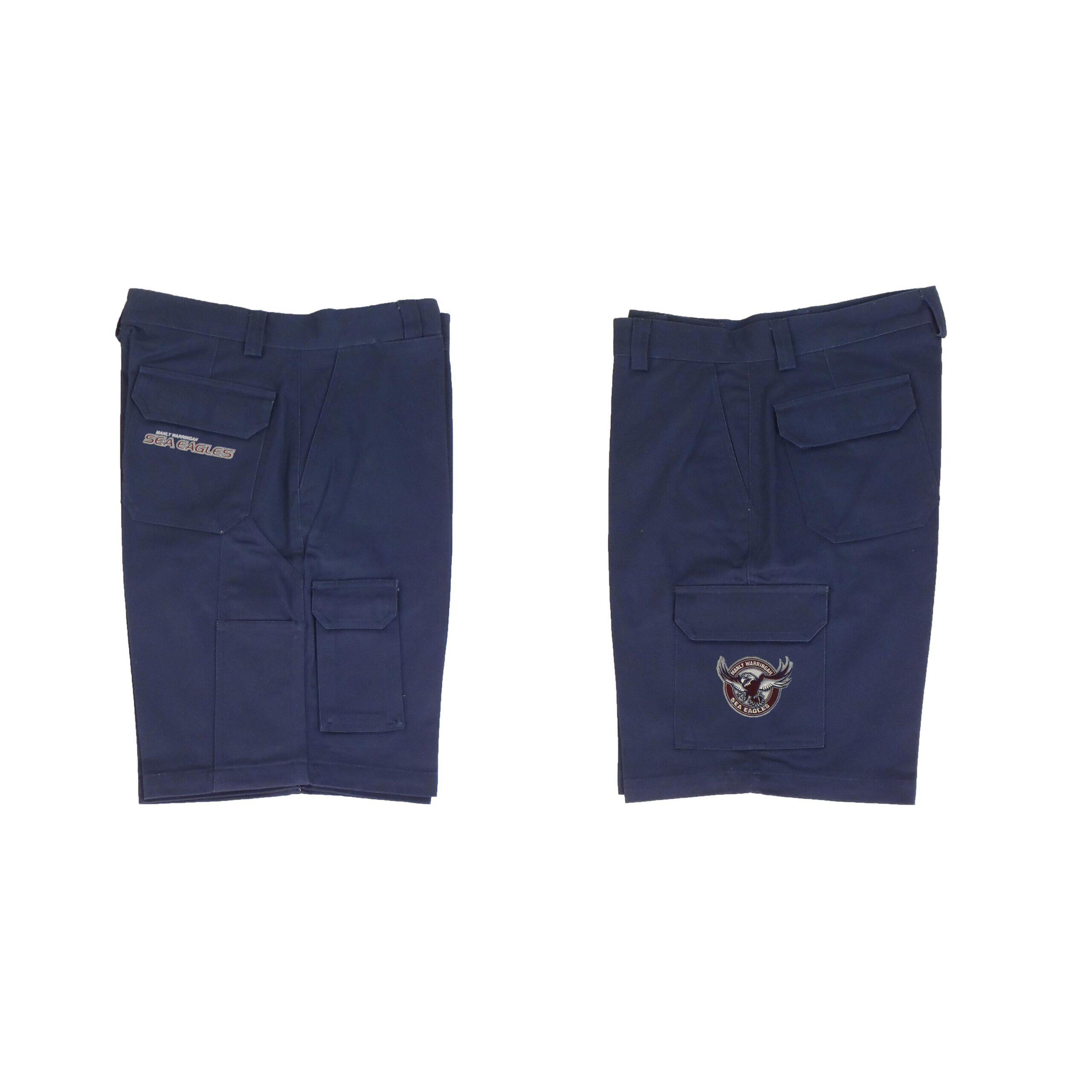 Manly Warringah Sea Eagles NRL Cargo Work Shorts - Short Pants Navy