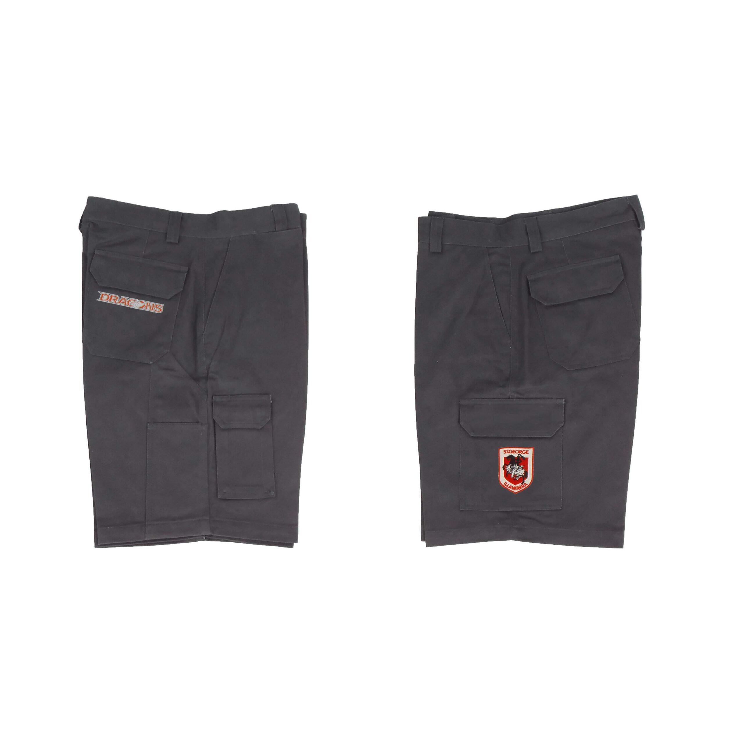 St George Illawarra Dragons NRL Cargo Work Shorts - Short Pants Black