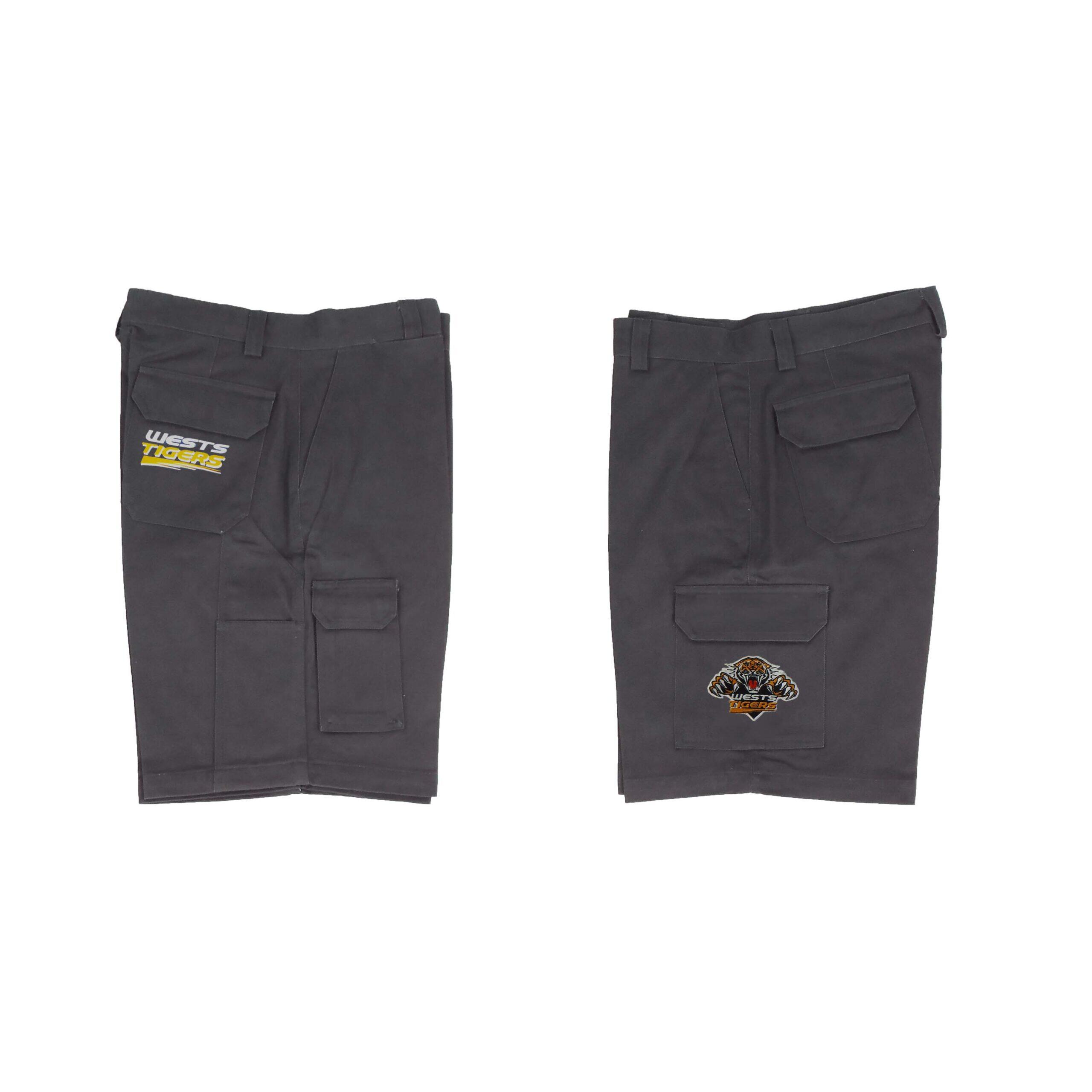Wests Tigers NRL Cargo Work Shorts - Short Pants Black