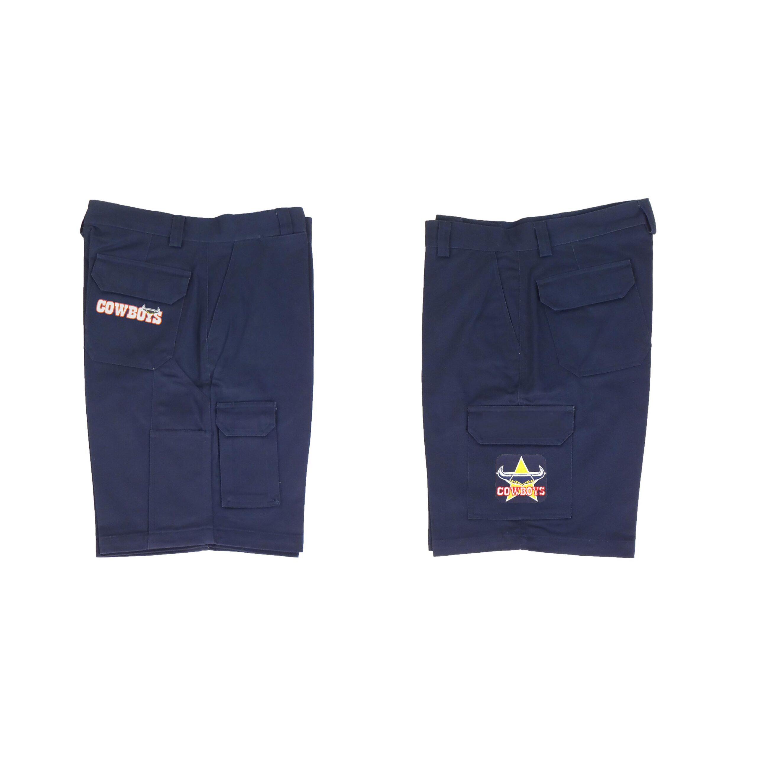 North QLD Queensland Cowboys NRL Cargo Work Shorts - Short Pants Navy