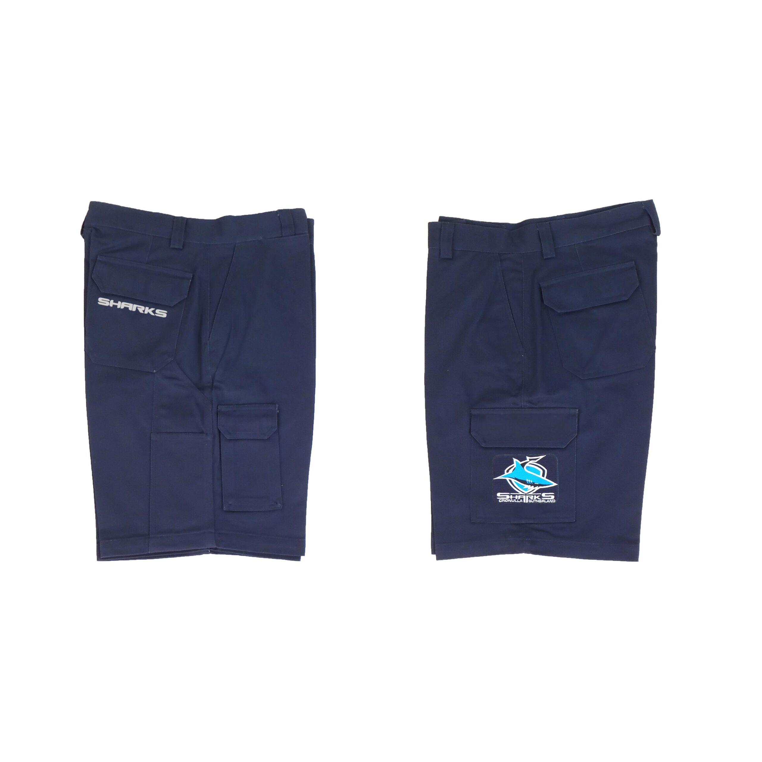 Cronulla Sharks NRL Cargo Work Shorts - Short Pants Navy