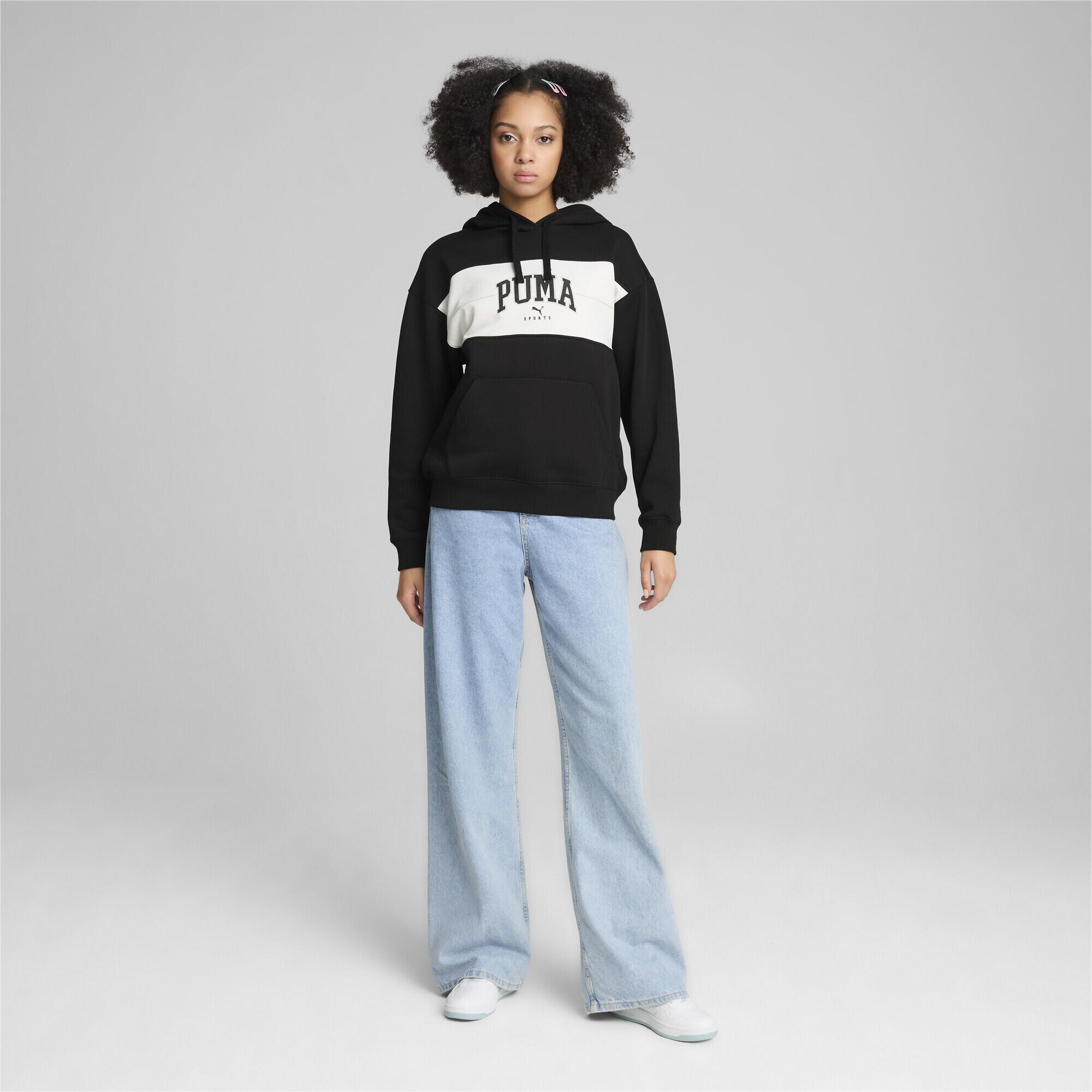 PUMA SQUAD Langer Hoodie Damen PUMA Black 2/8