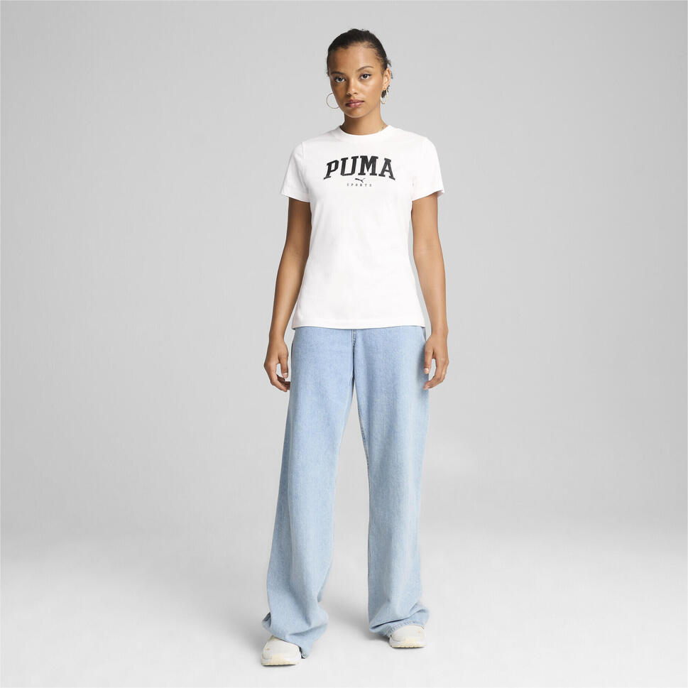 Damska koszulka z nadrukiem PUMA SQUAD PUMA White