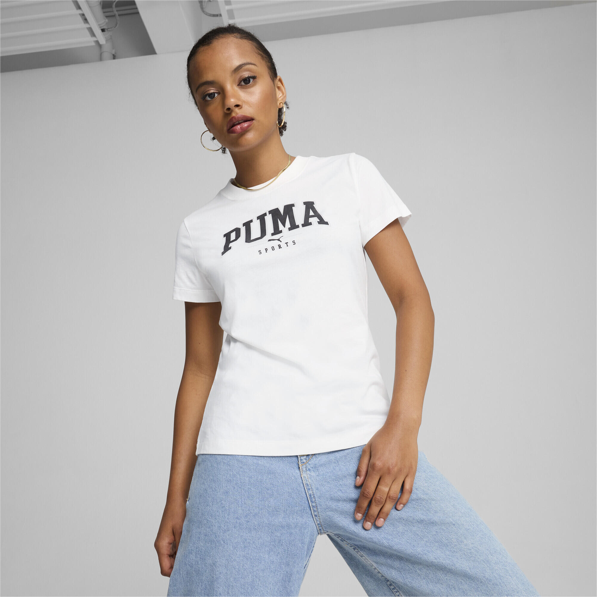 Damska koszulka z nadrukiem PUMA SQUAD PUMA White 3/7