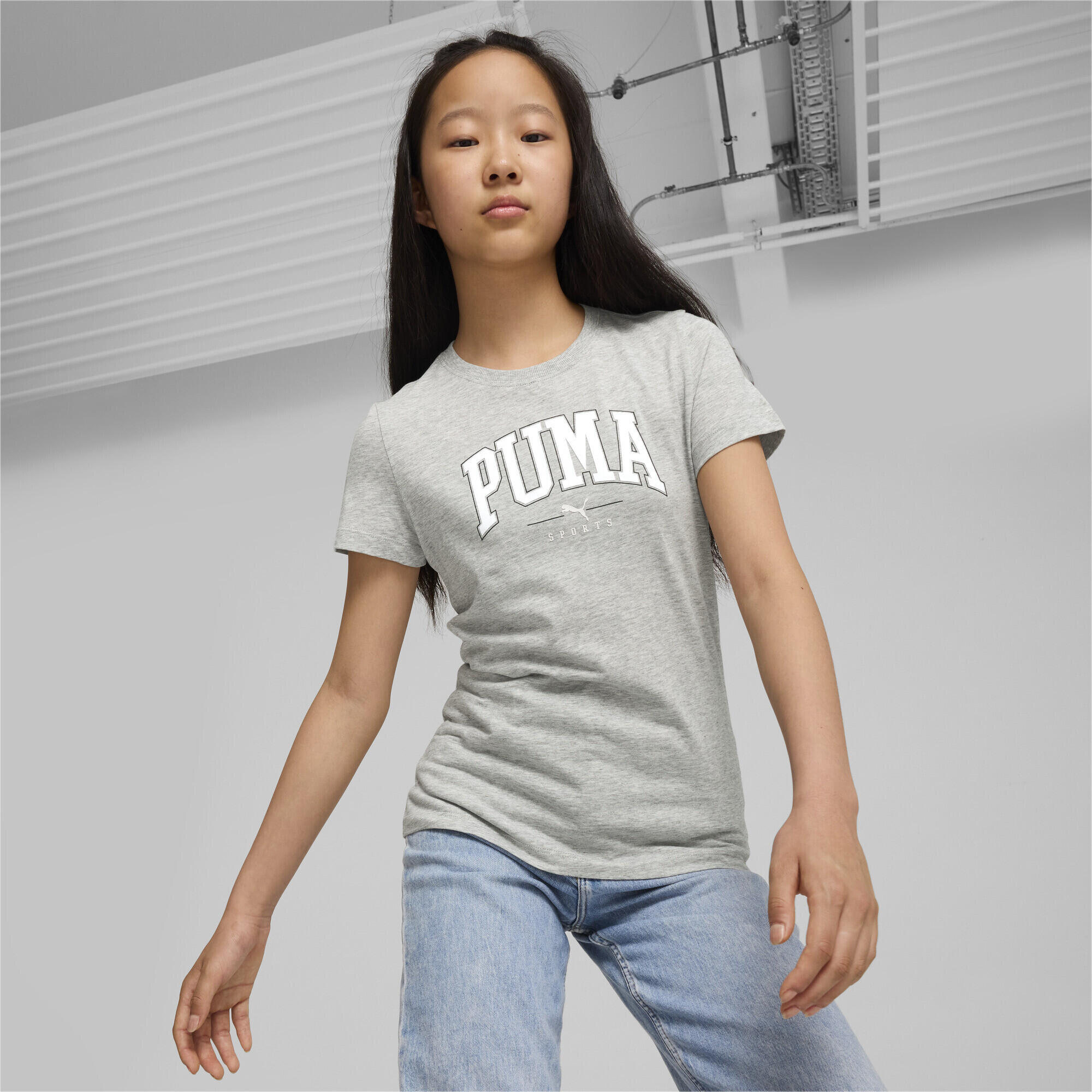 PUMA SQUAD T-Shirt Mädchen PUMA Light Gray Heather 3/6