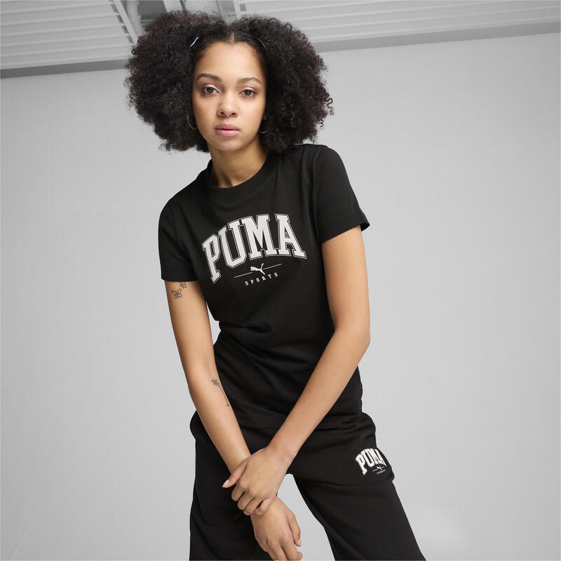 PUMA SQUAD T-shirt met print voor dames PUMA Black