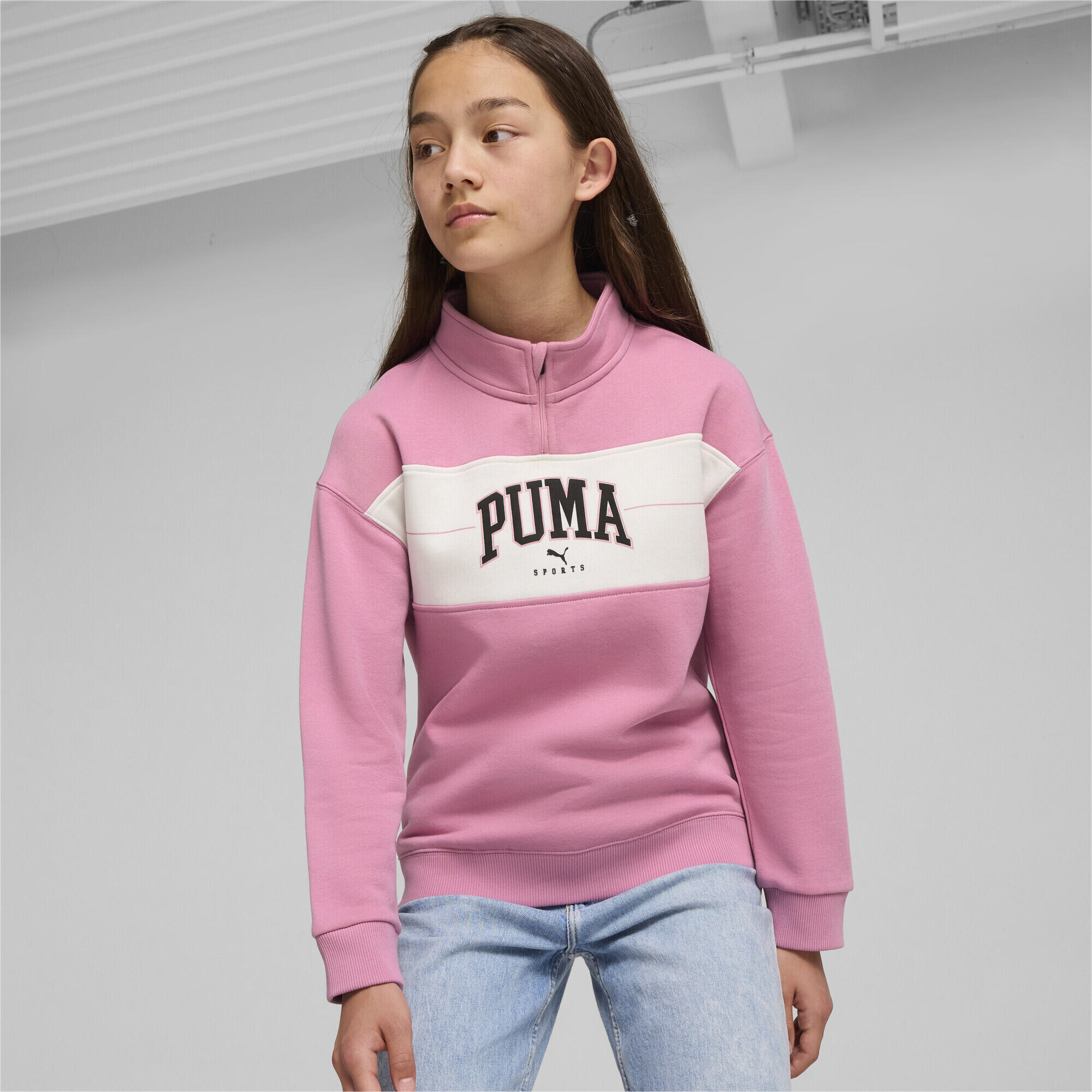 PUMA SQUAD Sweatshirt mit halbem Reißverschluss Mädchen PUMA Mauved Out Pink 3/6