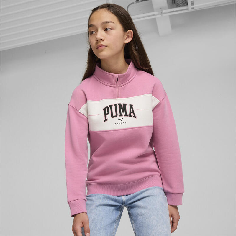 Sudadera PUMA SQUAD con media cremallera Niño PUMA Mauved Out Pink