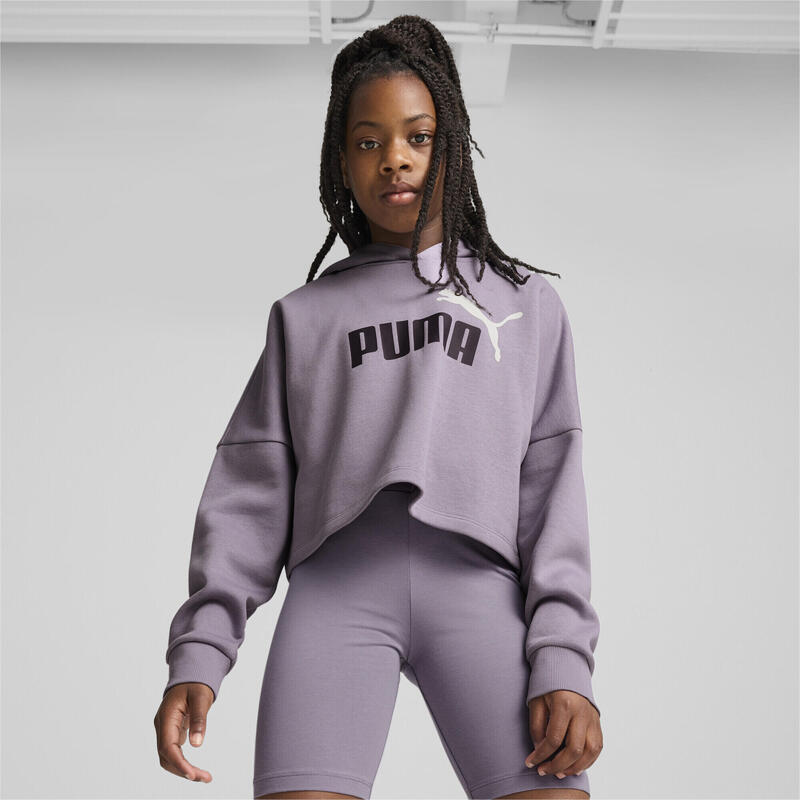 Essentials Logo korter model hoodie voor jongeren PUMA Pale Plum Purple