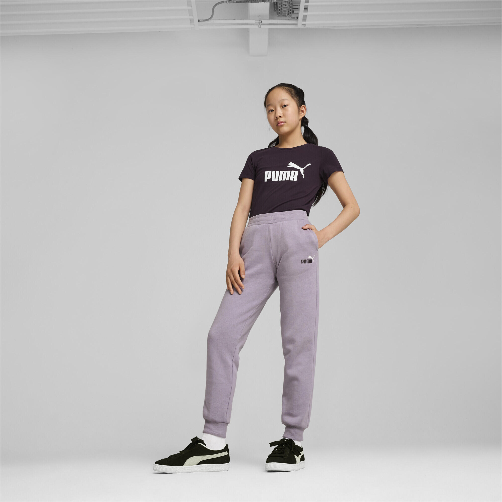 Pantaloni in pile ESS+ per ragazzi PUMA Pale Plum Purple 5/6