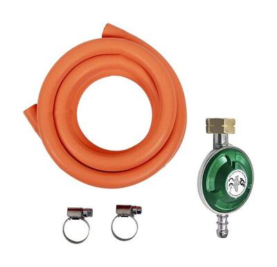 Gas connection kit - pressure regulator - universal - hose + clamp