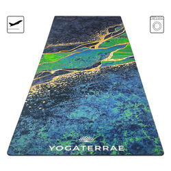 TAPIS DE YOGA ANTIDÉRAPANT VOYAGE Vert Microfibre Suédé PU-Caoutchouc Kanana