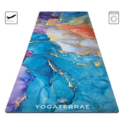 Rutschfeste Yogamatte ANANDA Reise Mikrofaser-Naturkautschuk