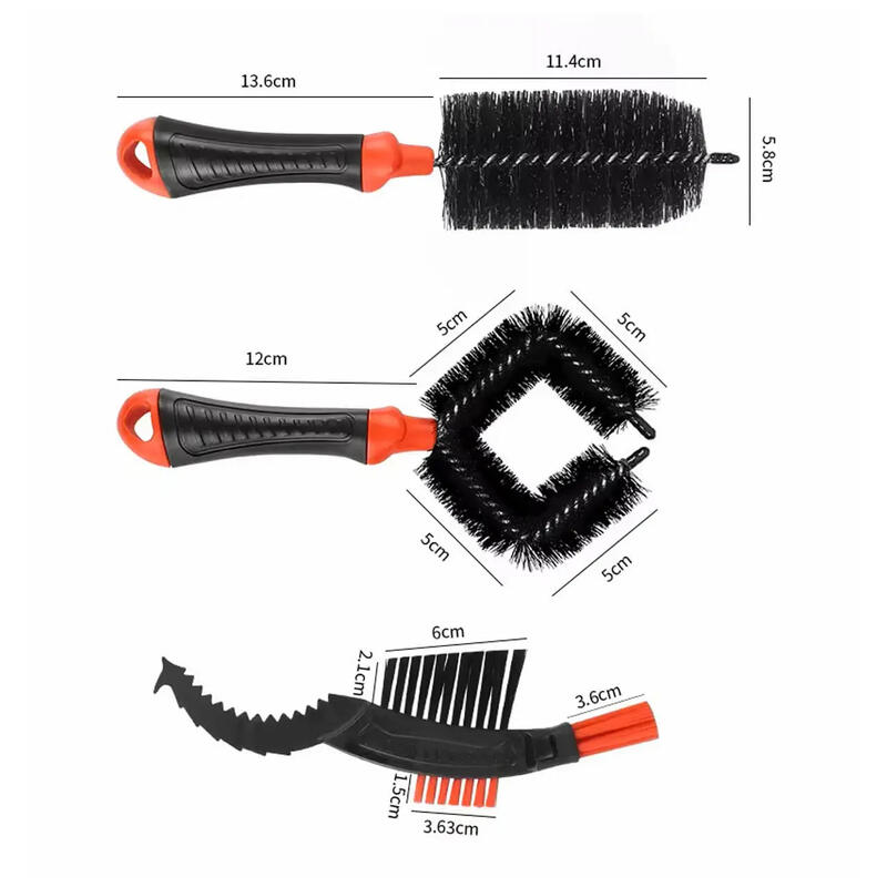 Set 3 perii pentru curatare bicicleta, janta, lant, sistem frana