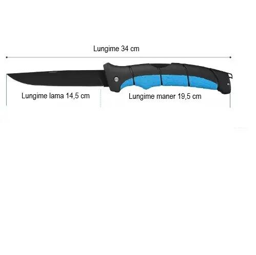 Cutit pliabil Tunala, pentru filetat peste din otel alimentar inoxidabil, 34 cm 3/5