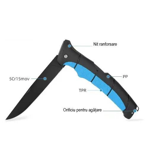 Cutit pliabil Tunala, pentru filetat peste din otel alimentar inoxidabil, 34 cm 2/5