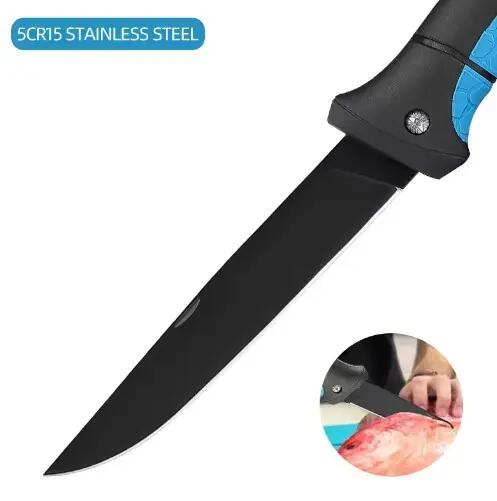 Cutit pliabil Tunala, pentru filetat peste din otel alimentar inoxidabil, 34 cm 4/5