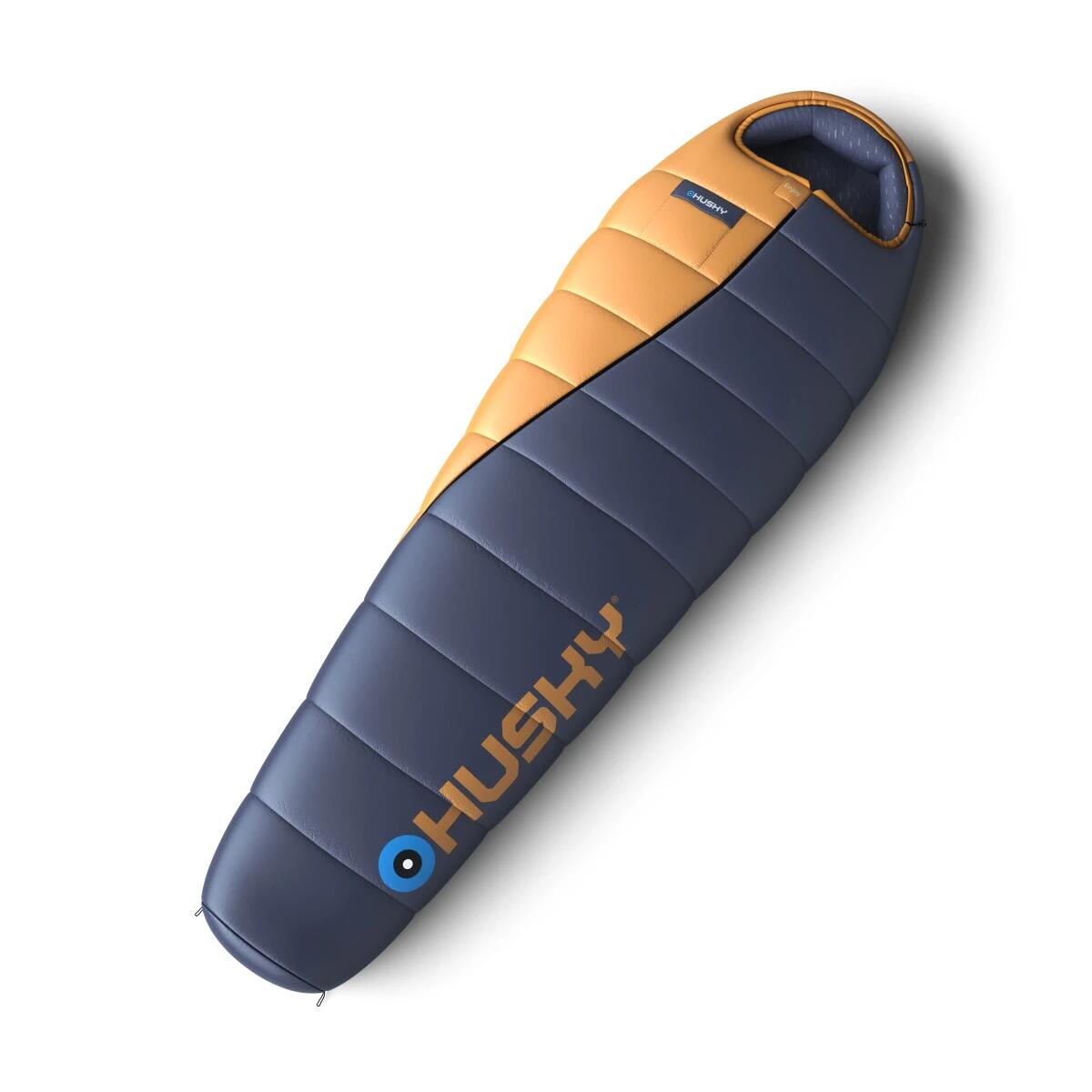HUSKY Mummyslaapzak Enjoy Short 2024 -25°C - 200 cm - Blauw met Oranje - volwassenen