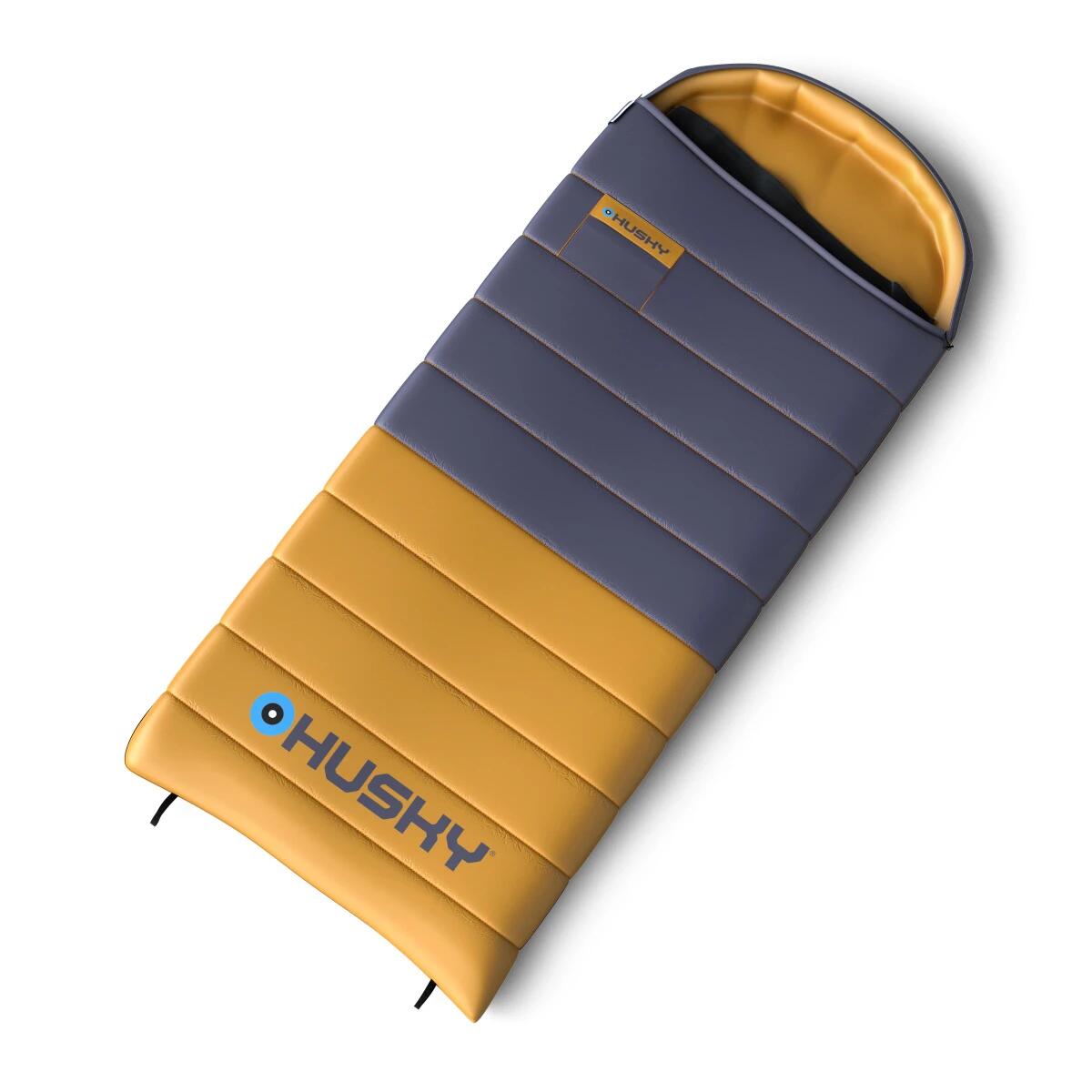 Slaapzak dekenmodel dons Drafy 2024 -20°C - 220 cm - Blauw Oranje - volwassene 1/5