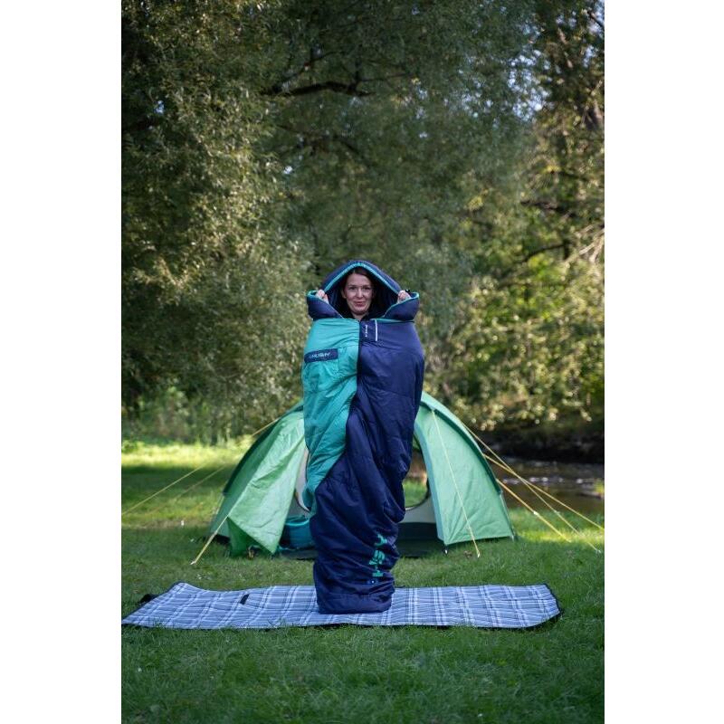 Mummyslaapzak Emotion 2024 -20°C - 210 cm - Blauw met Mint - volwassene