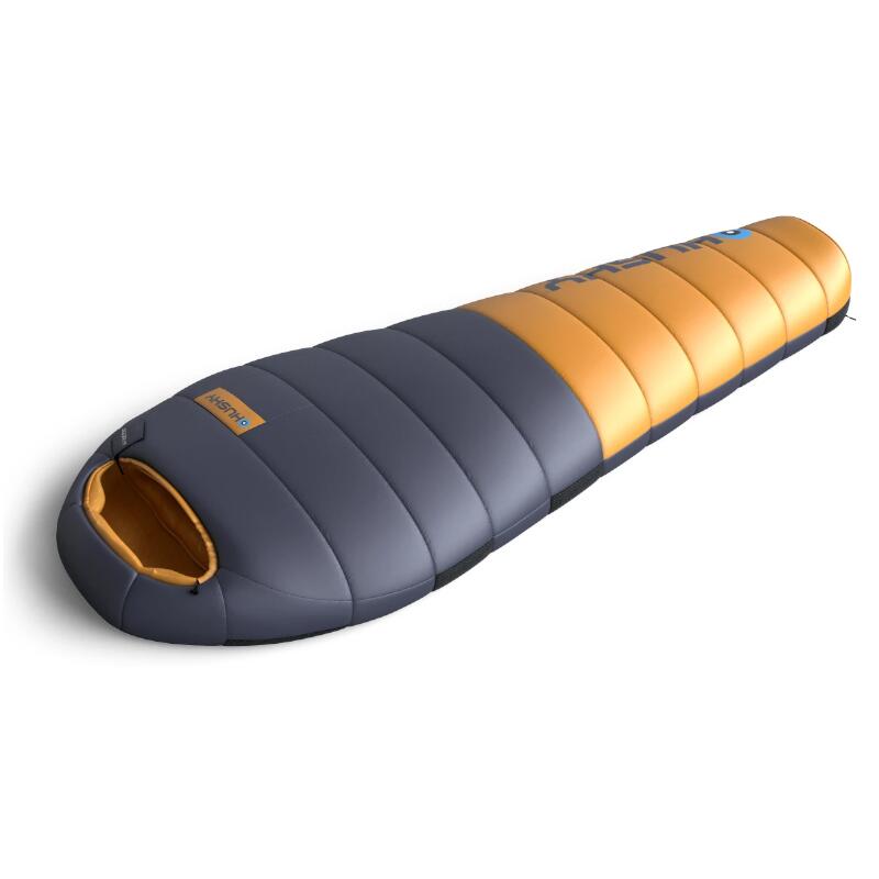 Sacco a pelo mummia piuma Dexter corto 2024 -15°C - 200cm - Blu Arancione adulti 3/5