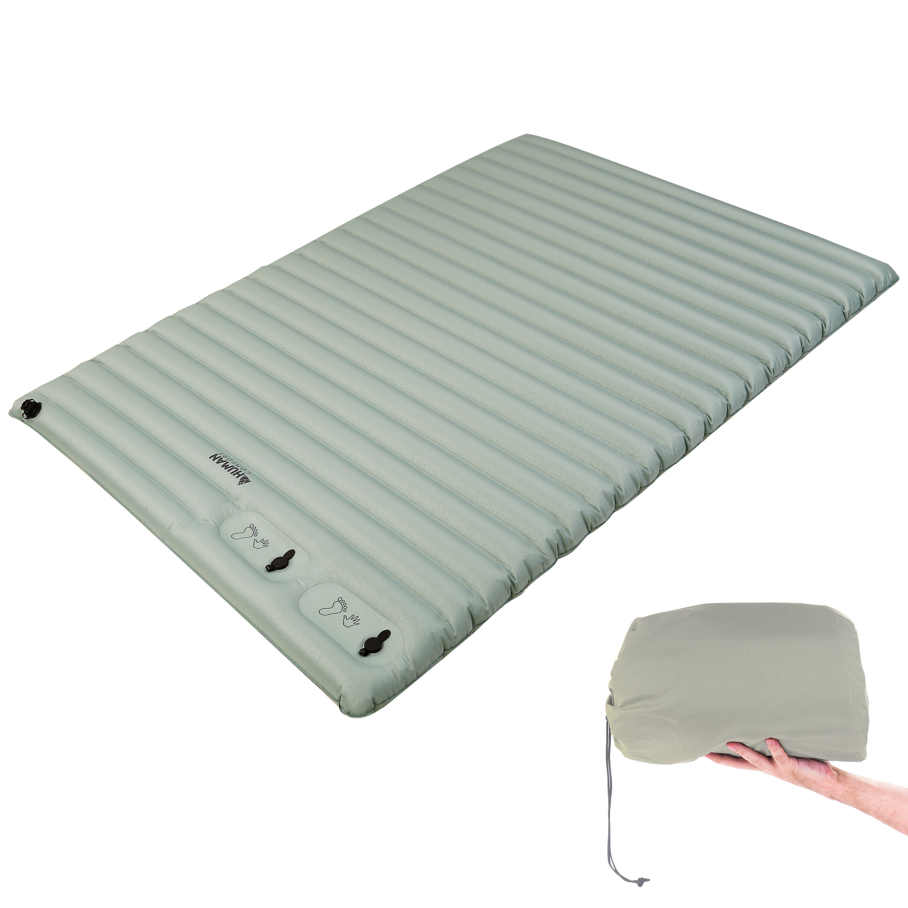 Human Comfort - Camping Lit À Air Durtal Double Matelas Pompe - Matelas - Vert - Taille Unique - Decathlon