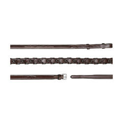 Rênes pour cheval en cuir tressé Dy’on 1/2