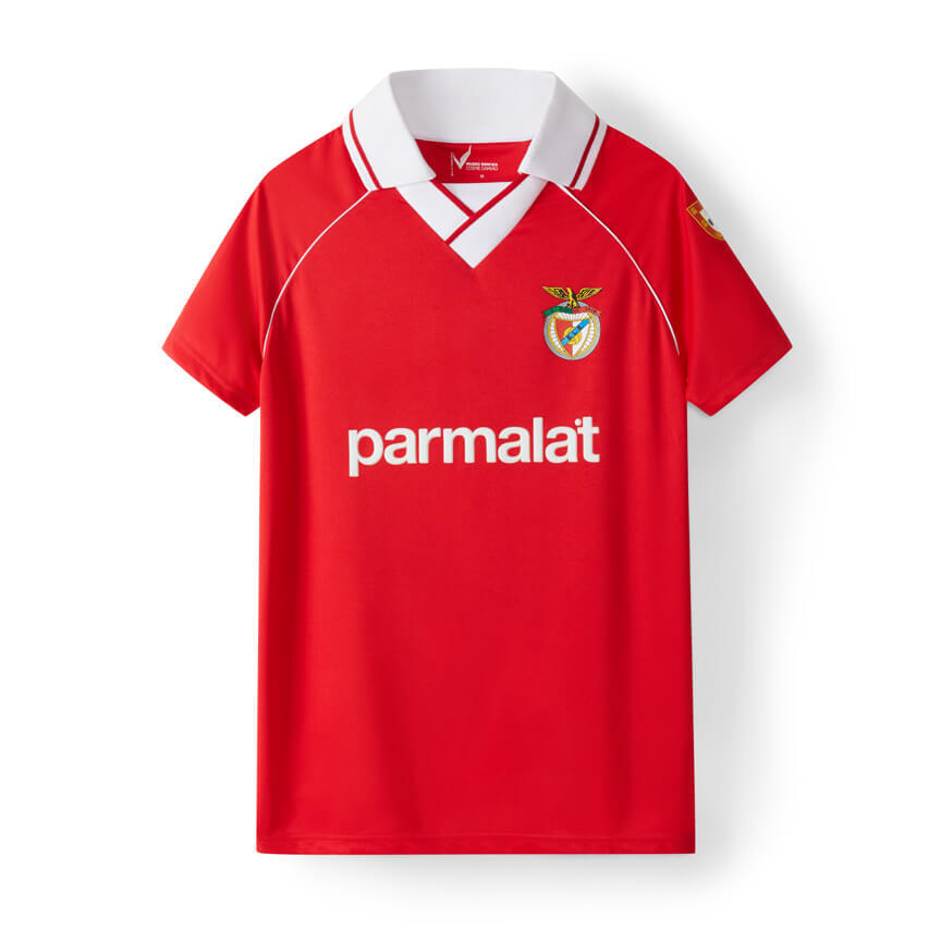 Sl Benfica - Maillot Rétro Parmalat 1994 1995 Saison - T-shirt Manches Courtes - Rouge - 38 S - Decathlon