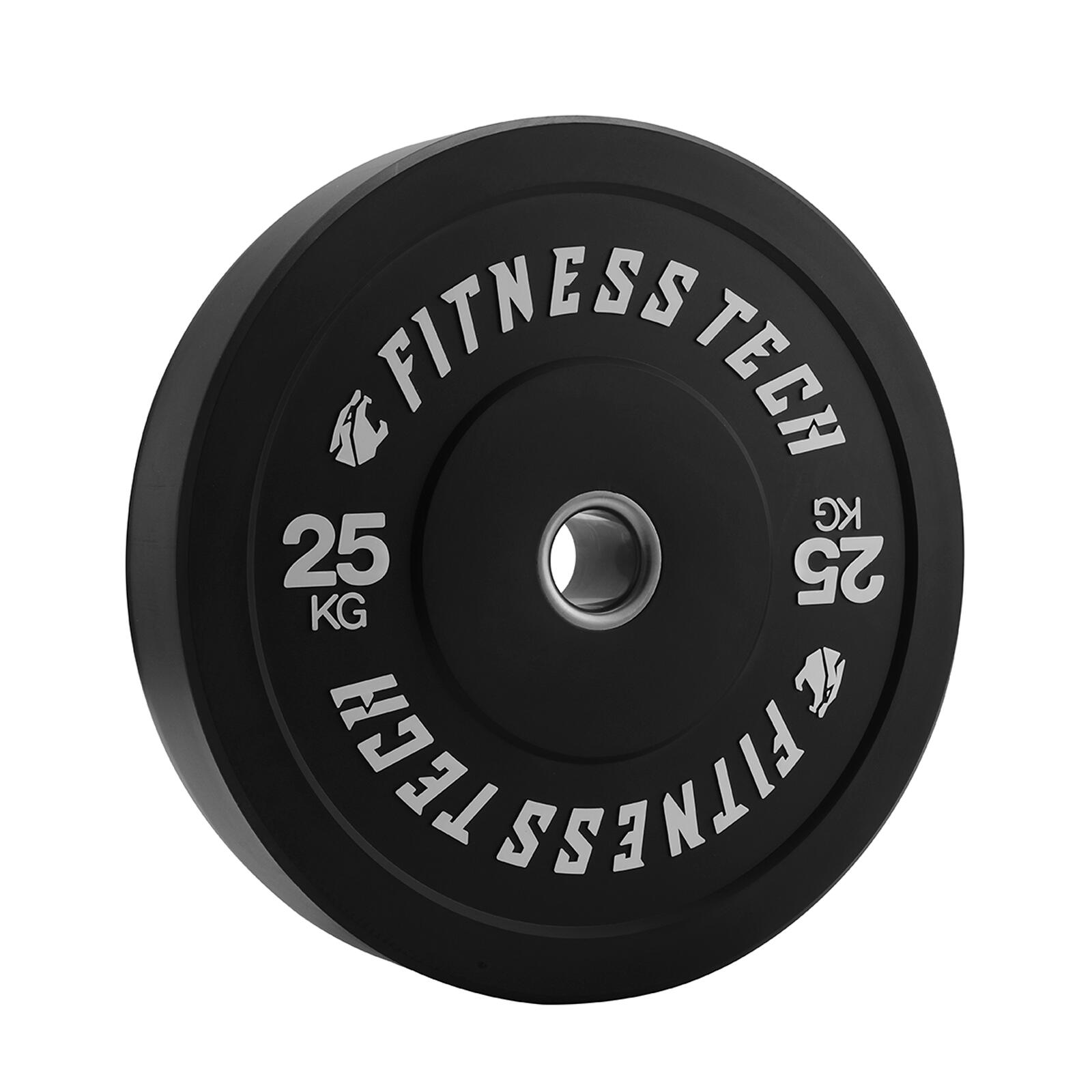 Disco bumper plate fitness tech 25kg preto unidade