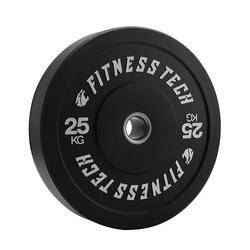 Disque Bumper Plate Musculation Fitness Tech 25kg Noir – Unité