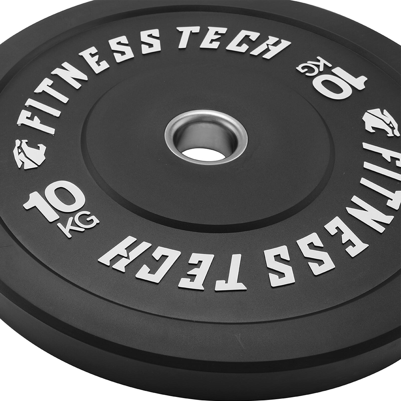 Disco Bumper Plate Fitness Tech 10kg Preto Unidade 2/4