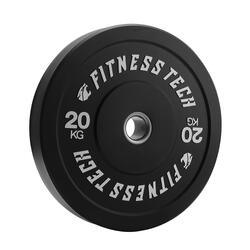 Disque Bumper Plate Musculation Fitness Tech 20kg Noir – Unité