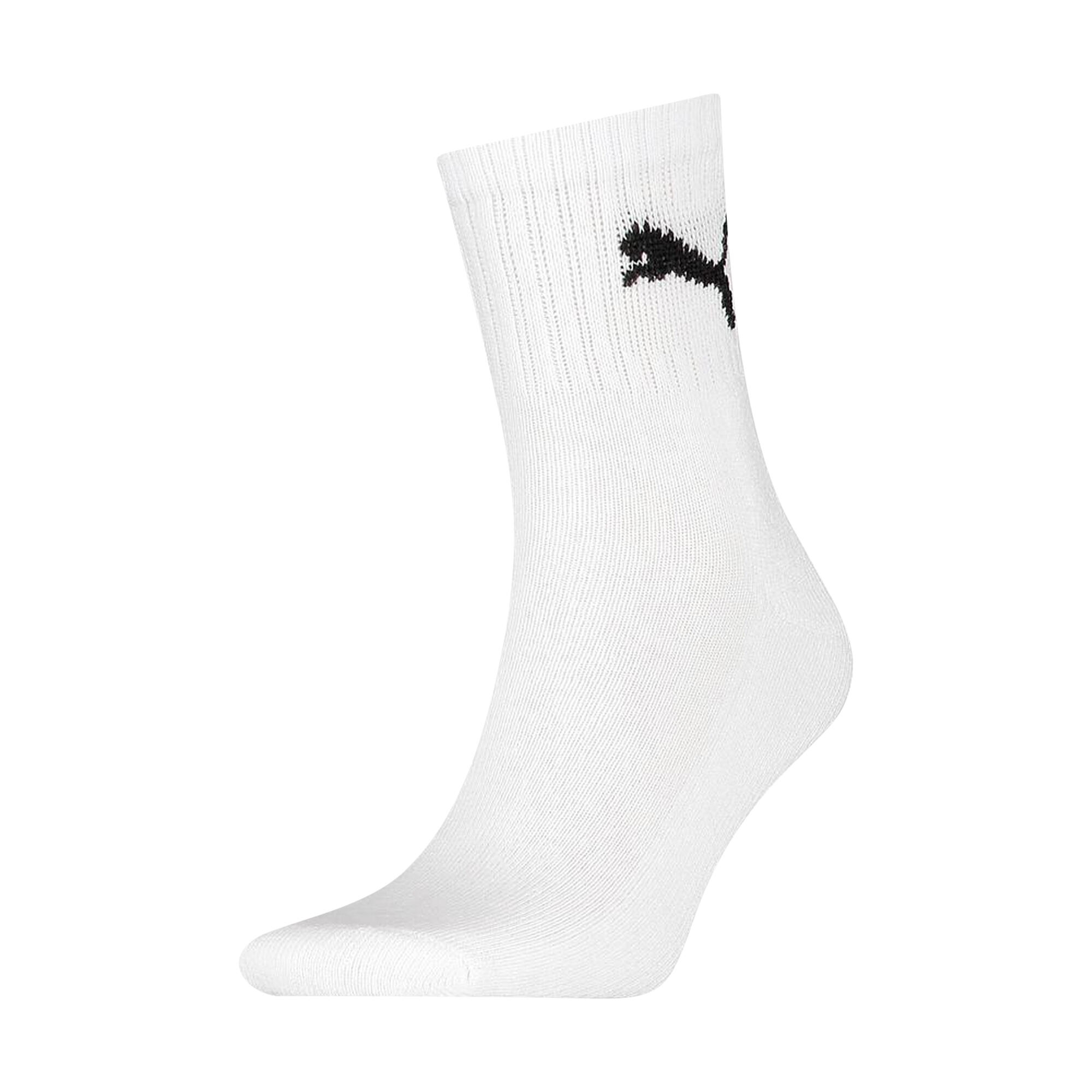 PUMA Unisex Adult Lightweight Crew Socks (Pack of 3) (White)