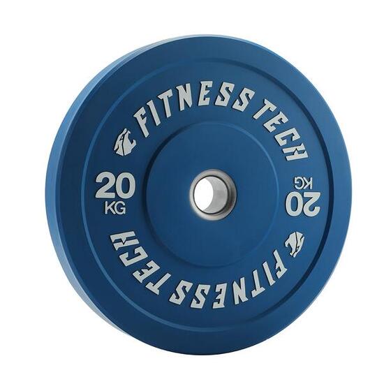 Disque Bumper Plate 20kg Haute Résistance Bleu Fitness Tech – Unité