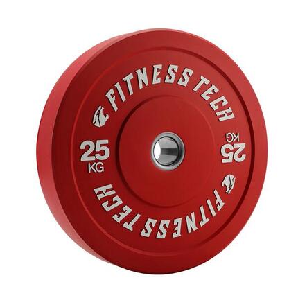 Disque Bumper Plate 25kg Haute Résistance Rouge Fitness Tech – Unité