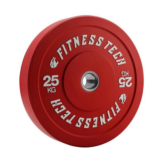 Disque Bumper Plate 25kg Haute Résistance Rouge Fitness Tech – Unité