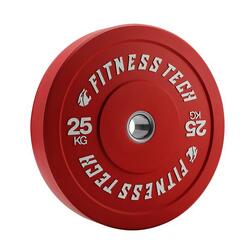 Disque Bumper Plate 25kg Haute Résistance Rouge Fitness Tech – Unité
