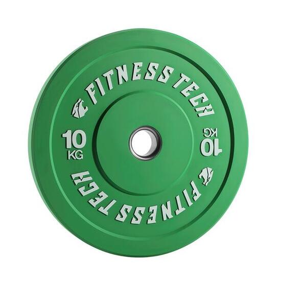 Disque Bumper Plate 10kg Haute Résistance Vert Fitness Tech – Unité
